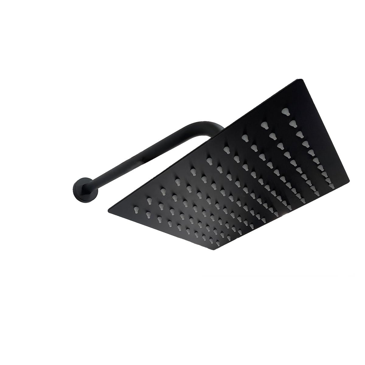 Regadera Cuadrada De 8" Con Brazo Negro Mate 4518C.2