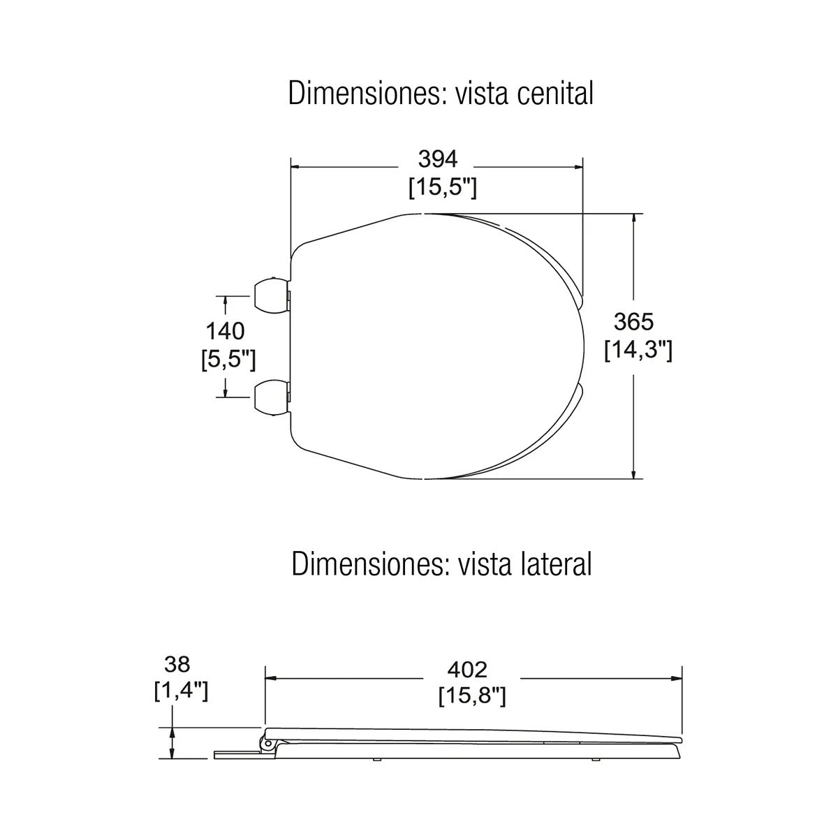 Asiento y tapa de WC AT-2