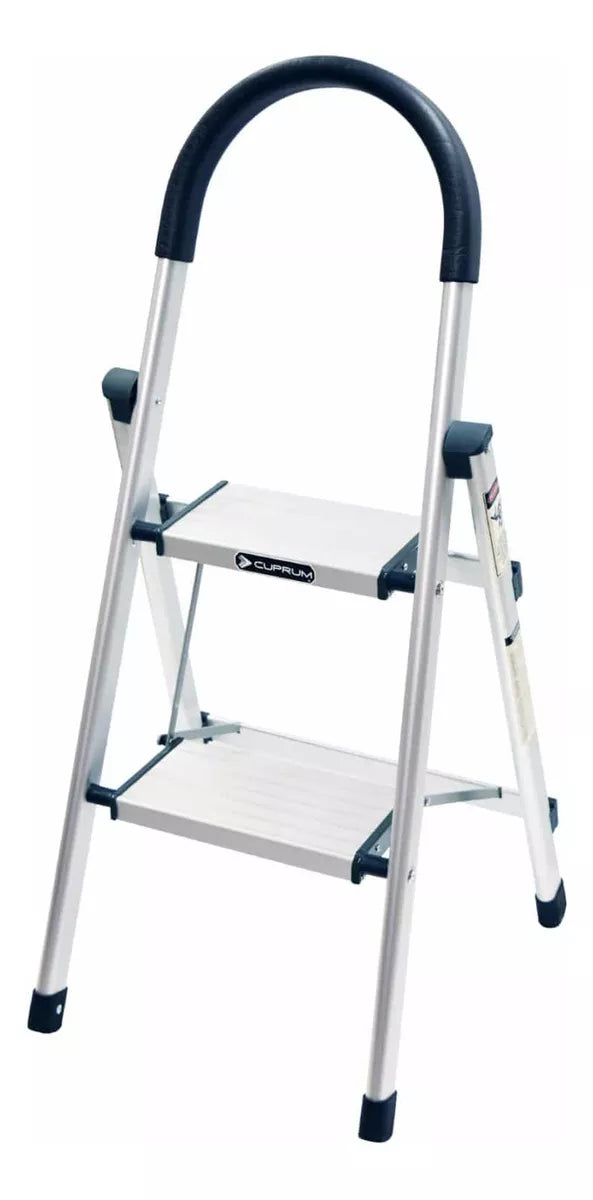 Escalerita De Aluminio Tipo Tijera 2 Peldaños Cuprum