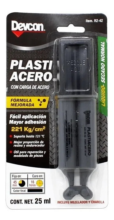 Adhesivo Epóxico Plastiacero Secado Normal 25 Ml Devcon R242