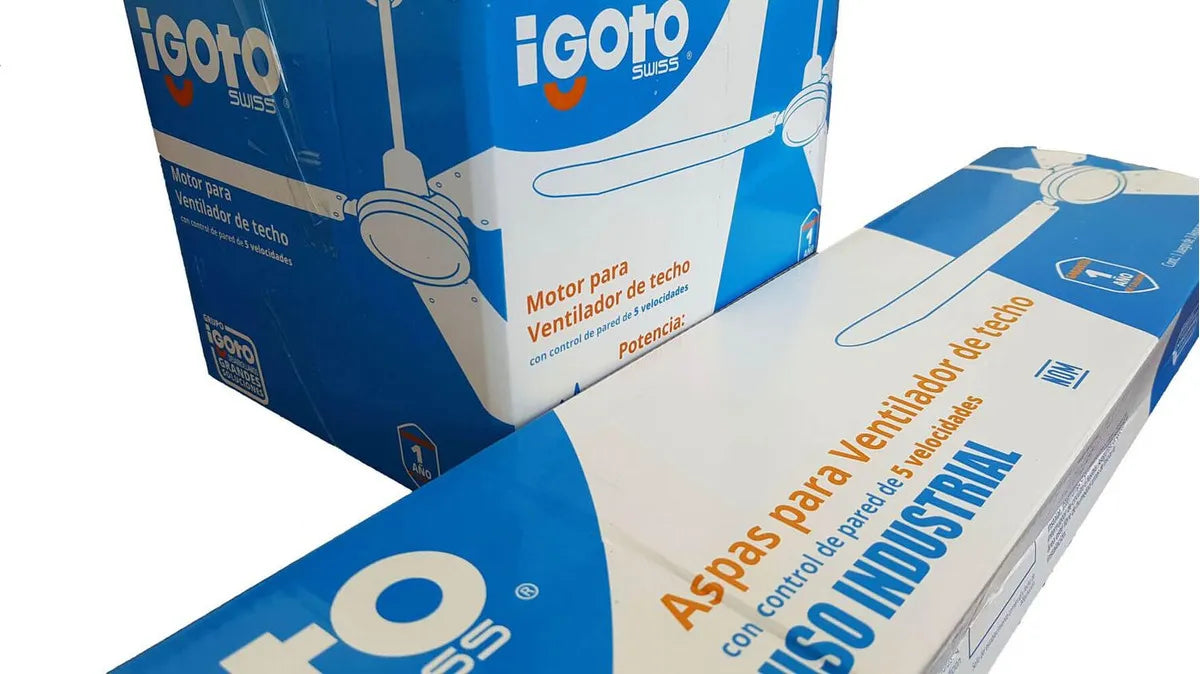 Ventilador De Techo Igoto V5602 Negro 3 Aspas De Metal 56