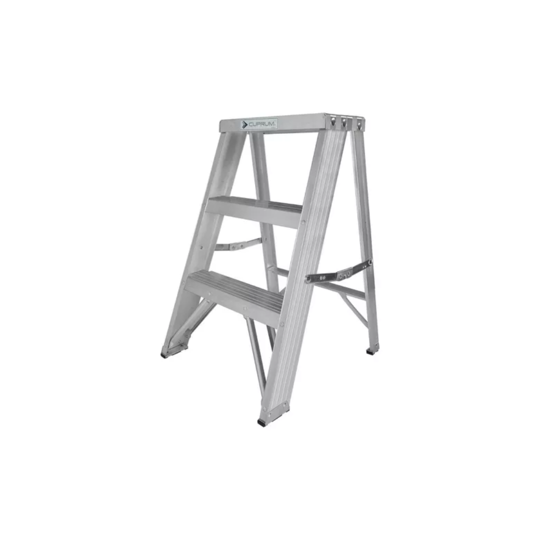 Escalera Aluminio 2 Peldaños 150 Kg Cuprum 429-02n