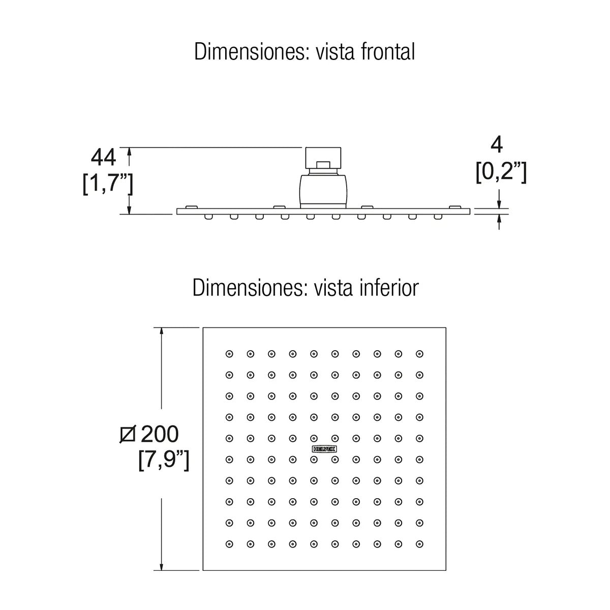 Regadera plato ancho H-3009 Helvex
