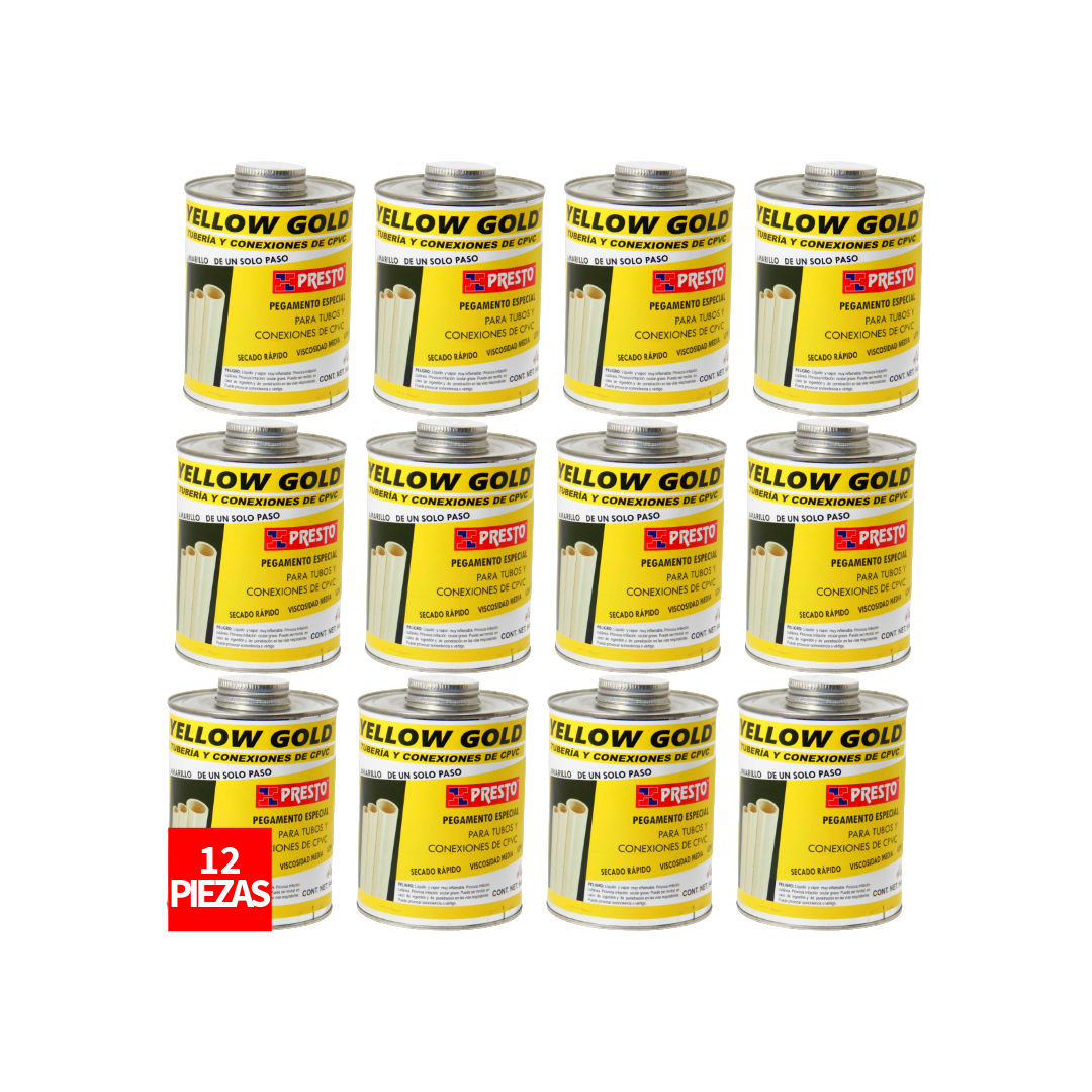 Pegamento Cpvc Amarillo Yellow Gold Para Agua Caliente 473 ml