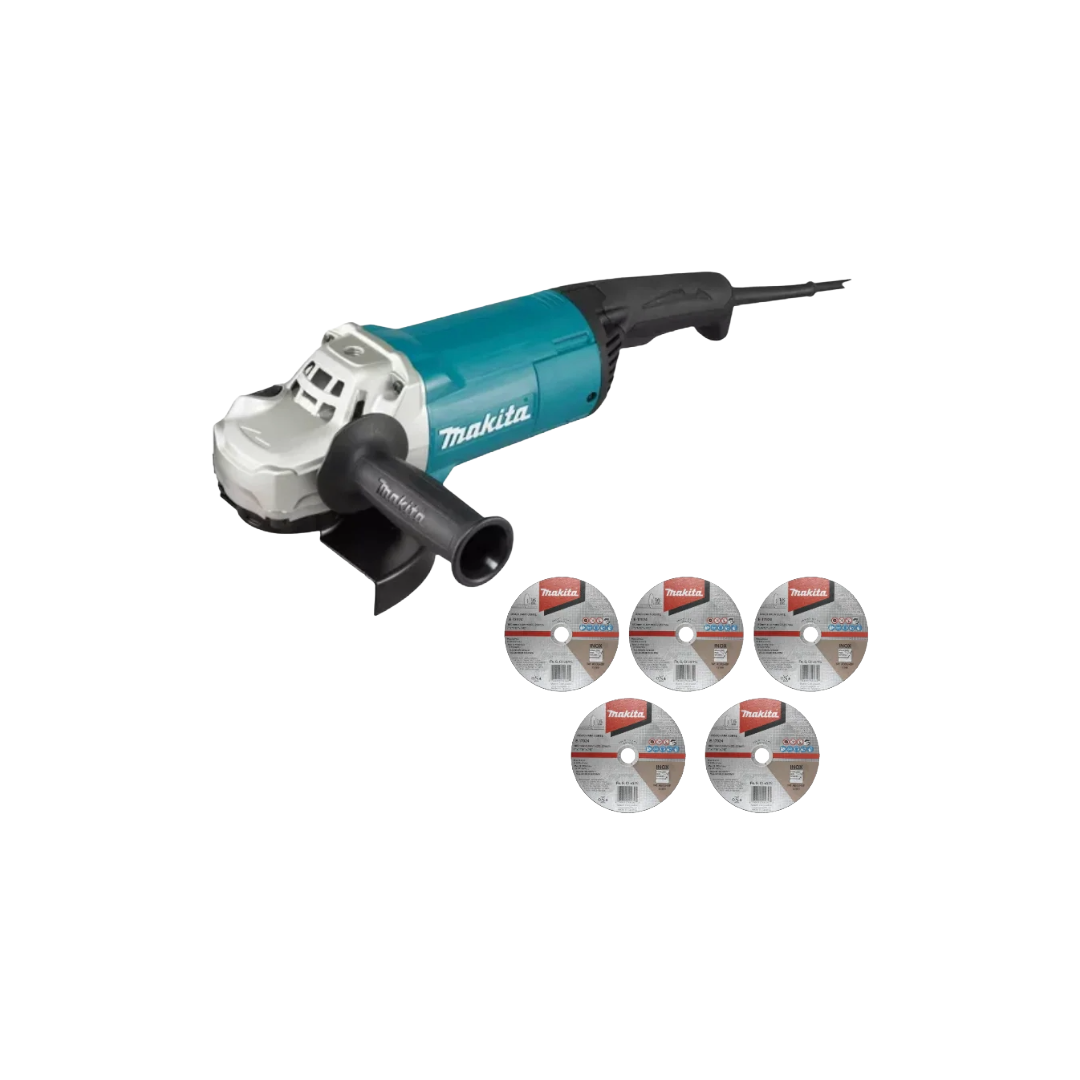 Combo Martillo Demoledor 30 kg HM1801 + 2 Cinceles + Esmeril GA7020 + 5 Discos