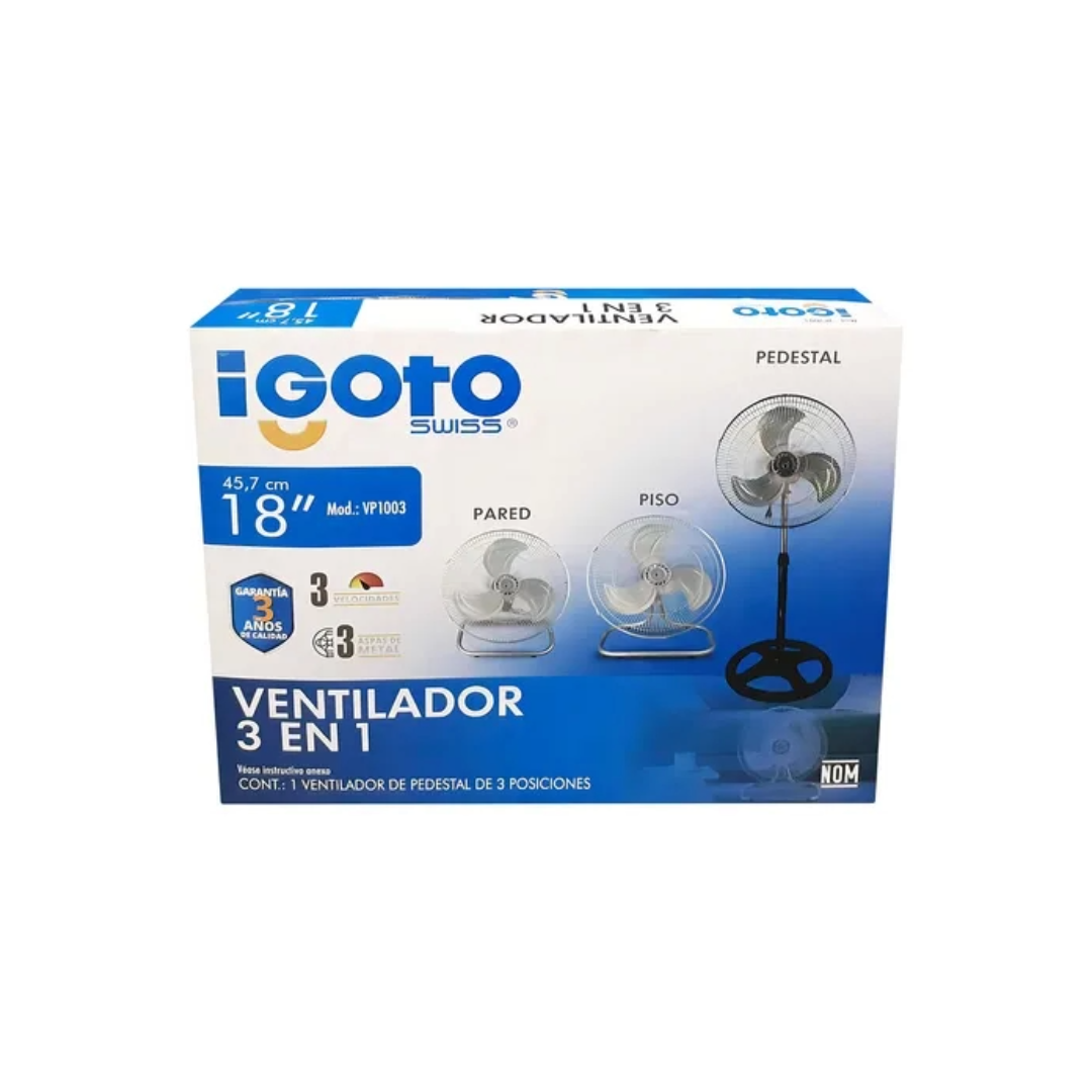 Ventilador Metálico De Pedestal 3 En 1