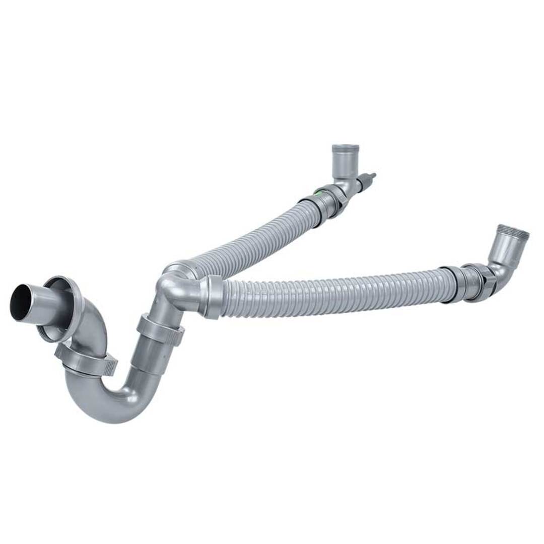 Trampa Flexible Para Fregadero De Dos Tarjas
