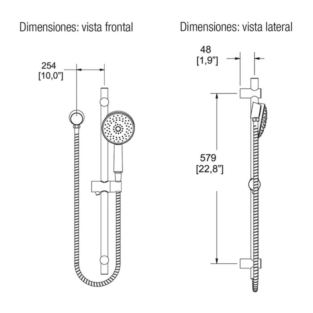 Regadera Helvex RM-23 Alt. Deslizable cromo