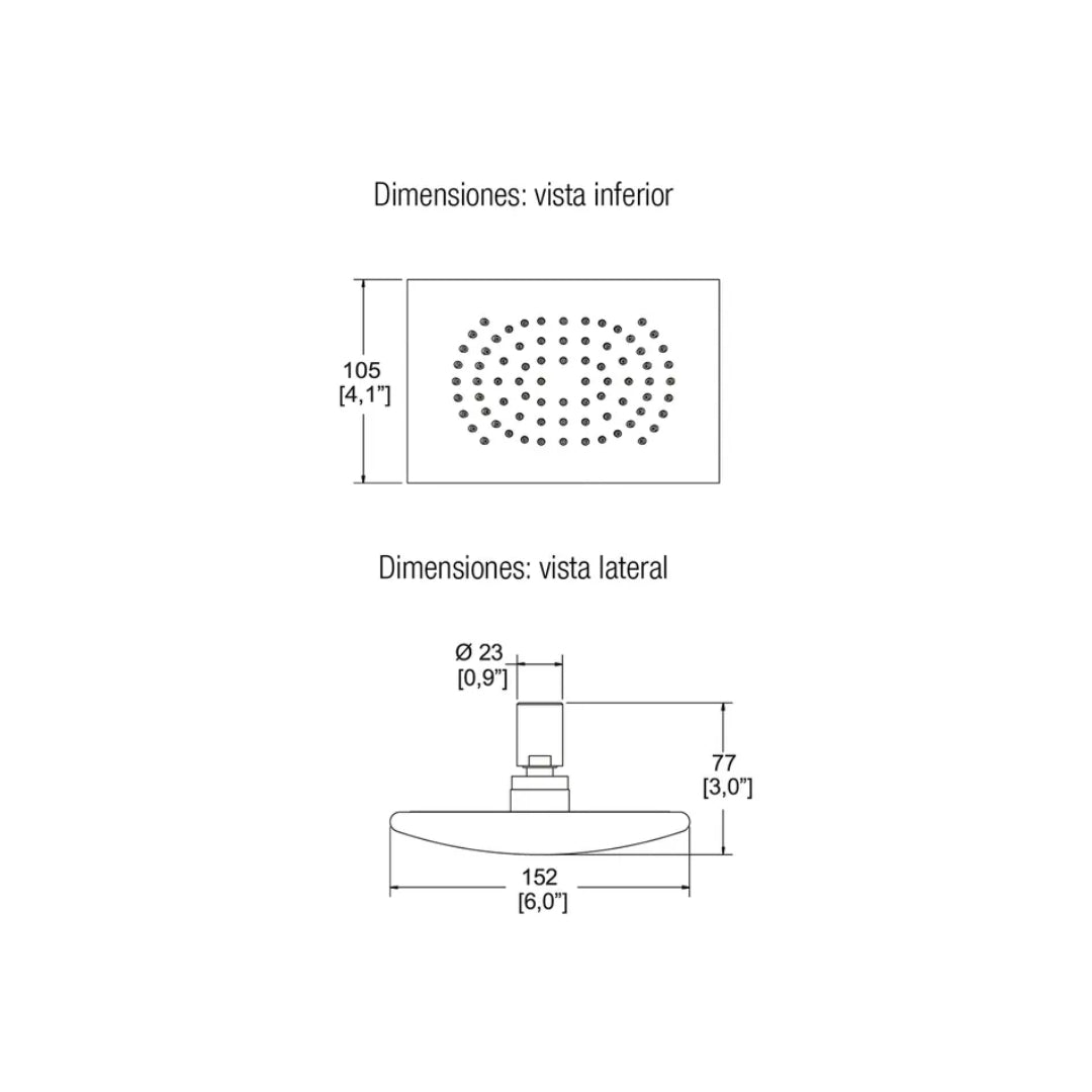 Regadera chorro fijo H-105 Helvex