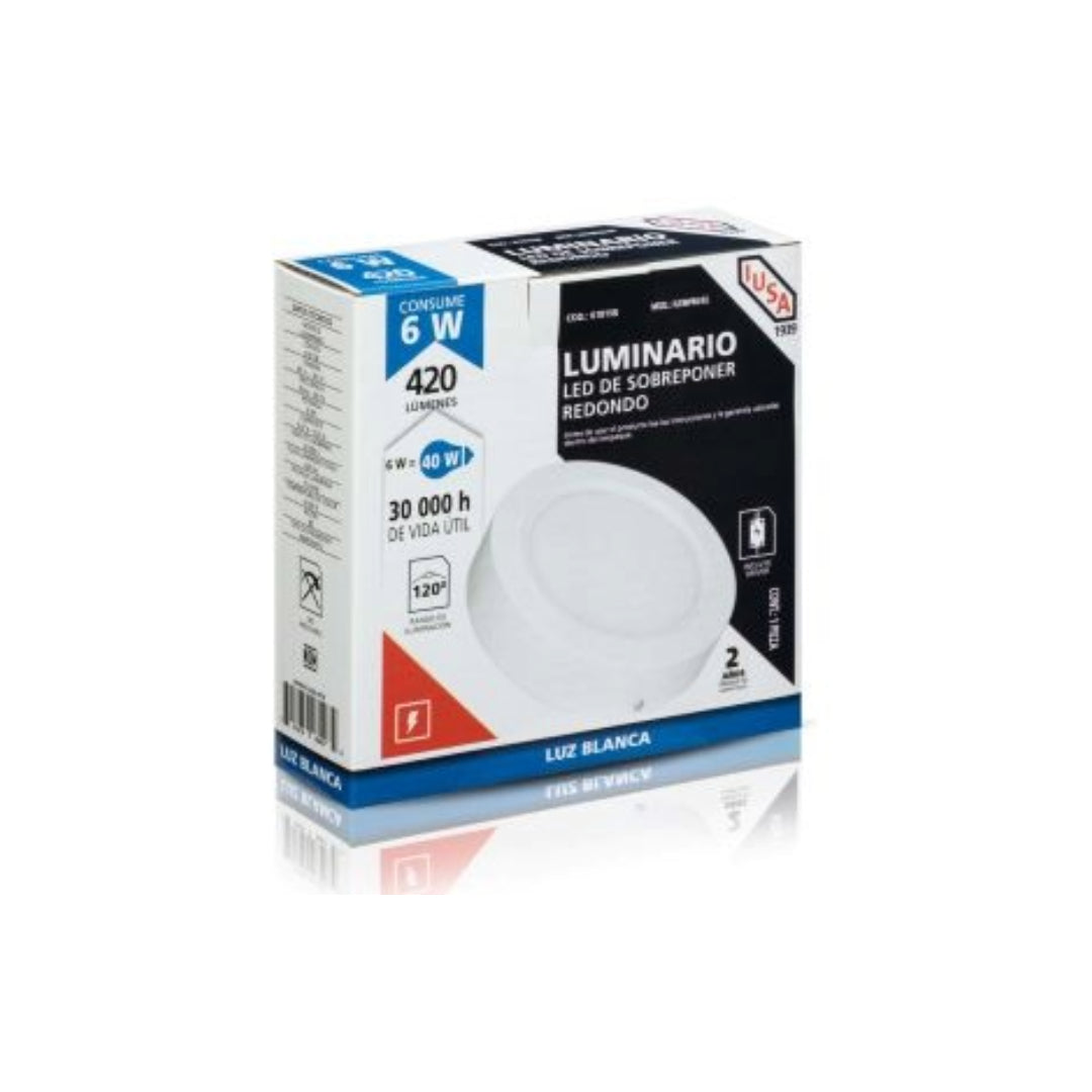 Luminaria LED Redonda Para Sobreponer Fija Iusa 618158