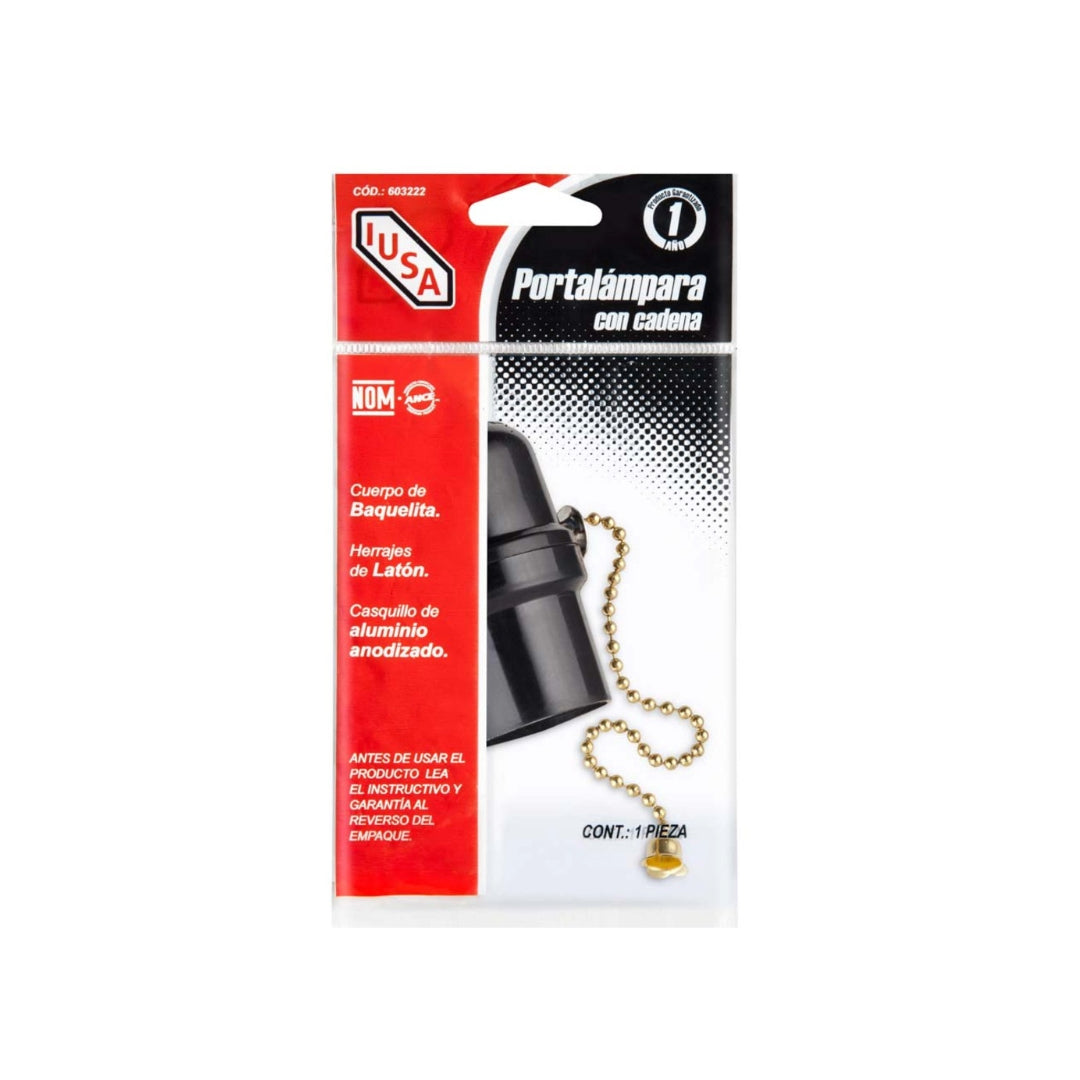 Portalámpara De Baquelita C/Cadena Iusa 603220