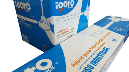 Ventilador De Techo Igoto V5602 Negro 3 Aspas De Metal 56