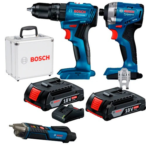 Combo Taladro GSB 185-LI + Llave de Impacto GDR 18V-215 De Regalo GVD 1000-17 Probador de Voltaje
