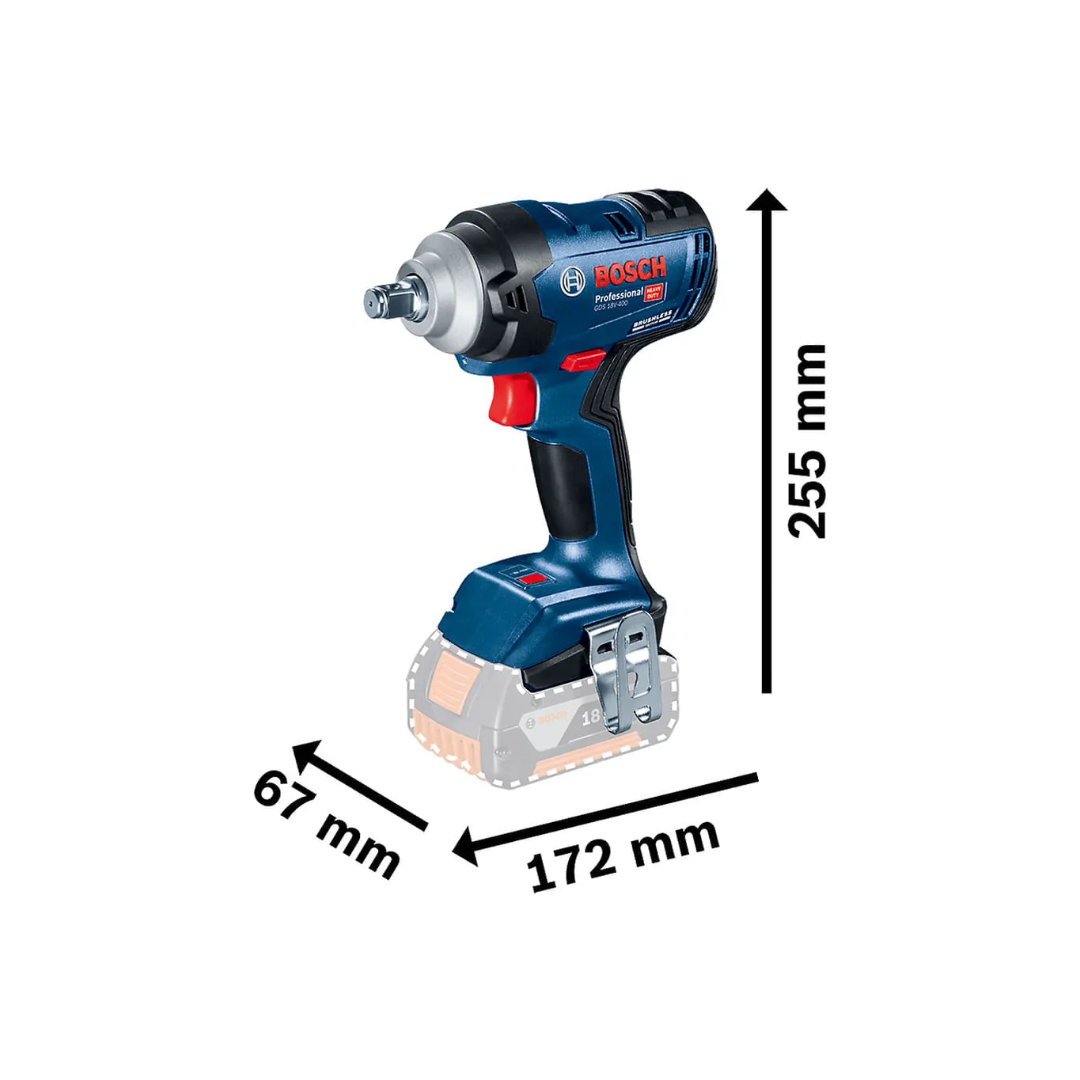 Llave de Impacto inalámbrica GDS 18V-400 18V + 2 Baterias