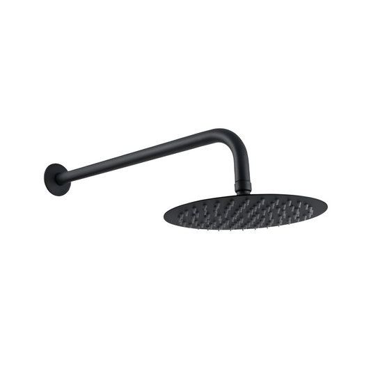 Regadera Redonda De 8" Con Brazo Negro Mate 4518R.2