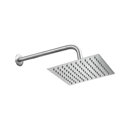 Regadera Cuadrada 8 Con Brazo Y Chapetón Satinado 4518C.9