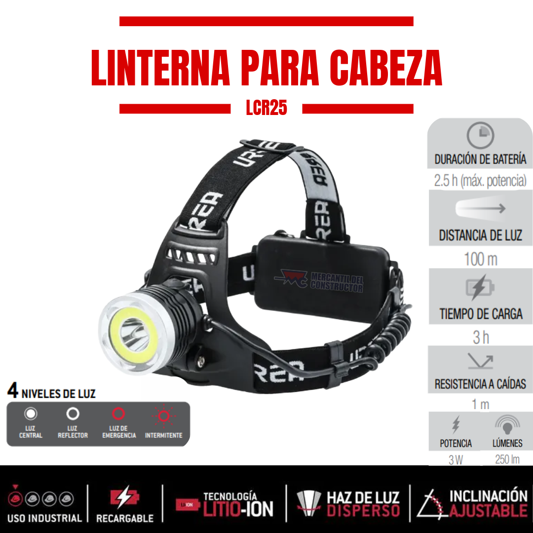 Linterna Para Cabeza Recargable 250lm LCR25