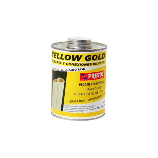 Pegamento Cpvc Amarillo Yellow Gold Para Agua Caliente 473 ml