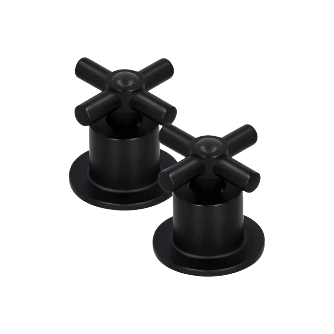 Juego De 2 Manerales De Cruceta Grandes Para Regadera Negro Mate MCN.2