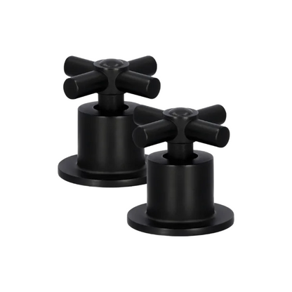 Juego De 2 Manerales De Cruceta Grandes Para Regadera Negro Mate MCN.2