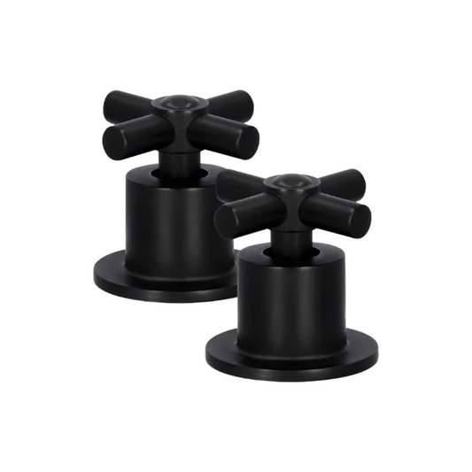 Juego De 2 Manerales De Cruceta Grandes Para Regadera Negro Mate MCN.2