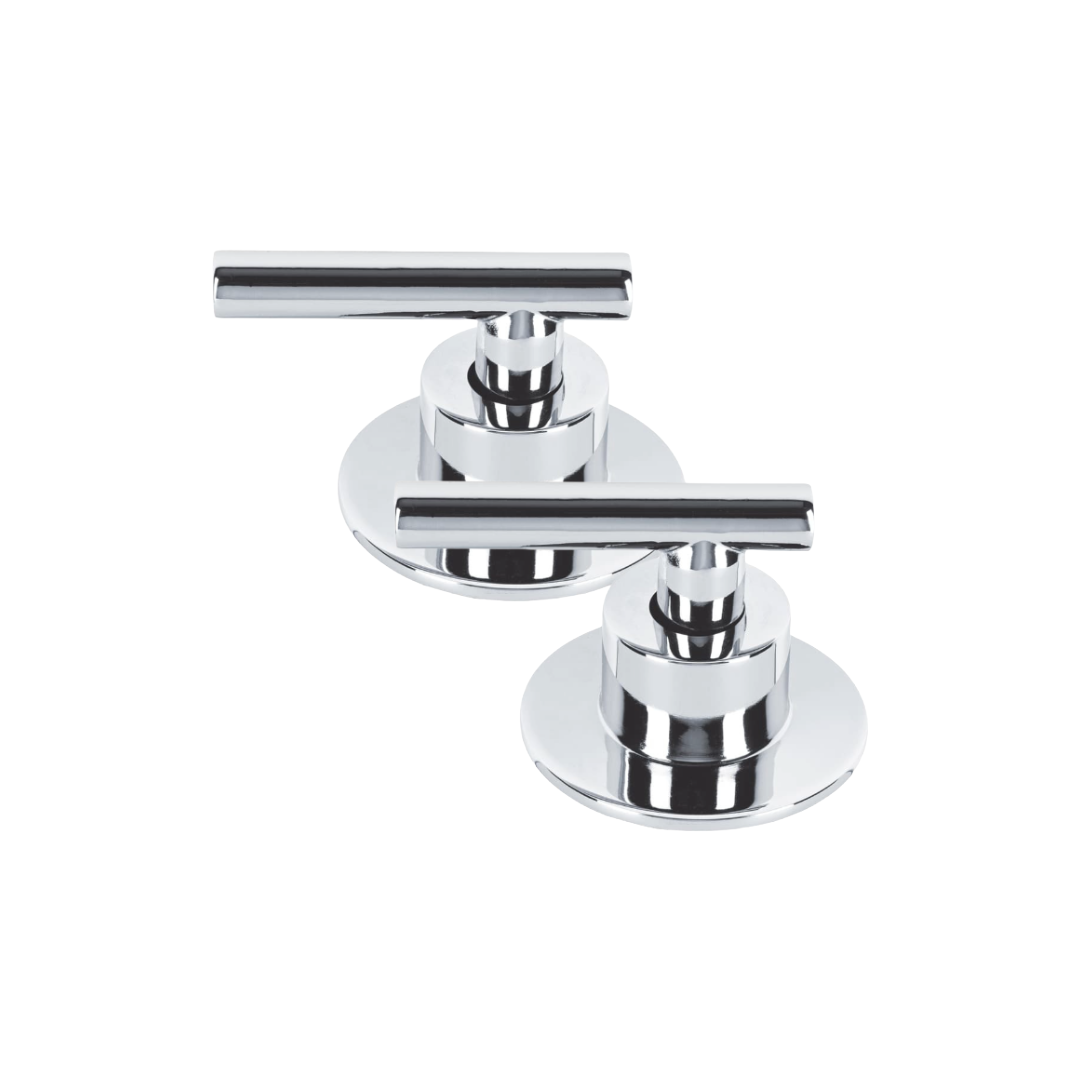 Juego De 2 Manerales Para Regadera Palanca Cromo MPN