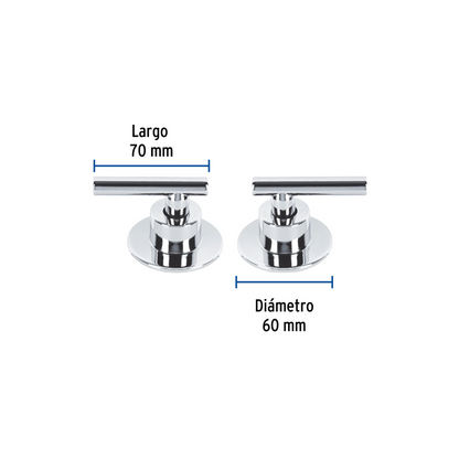 Juego De 2 Manerales Para Regadera Palanca Cromo MPN