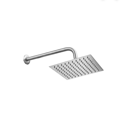 Regadera Cuadrada 8 Con Brazo Y Chapetón Satinado 4518C.9