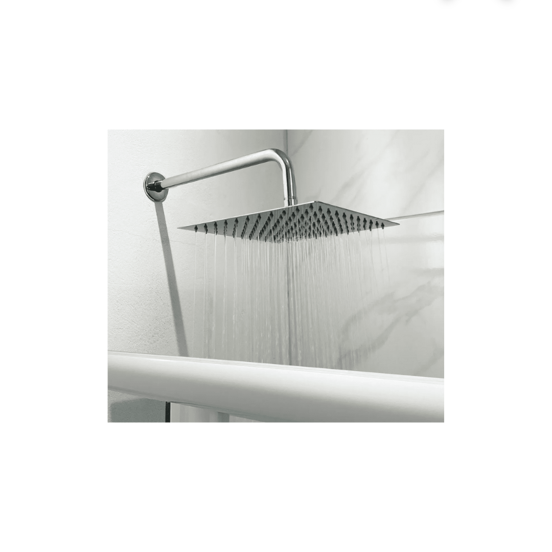 Regadera Cuadrada 8 Con Brazo Y Chapetón Satinado 4518C.9