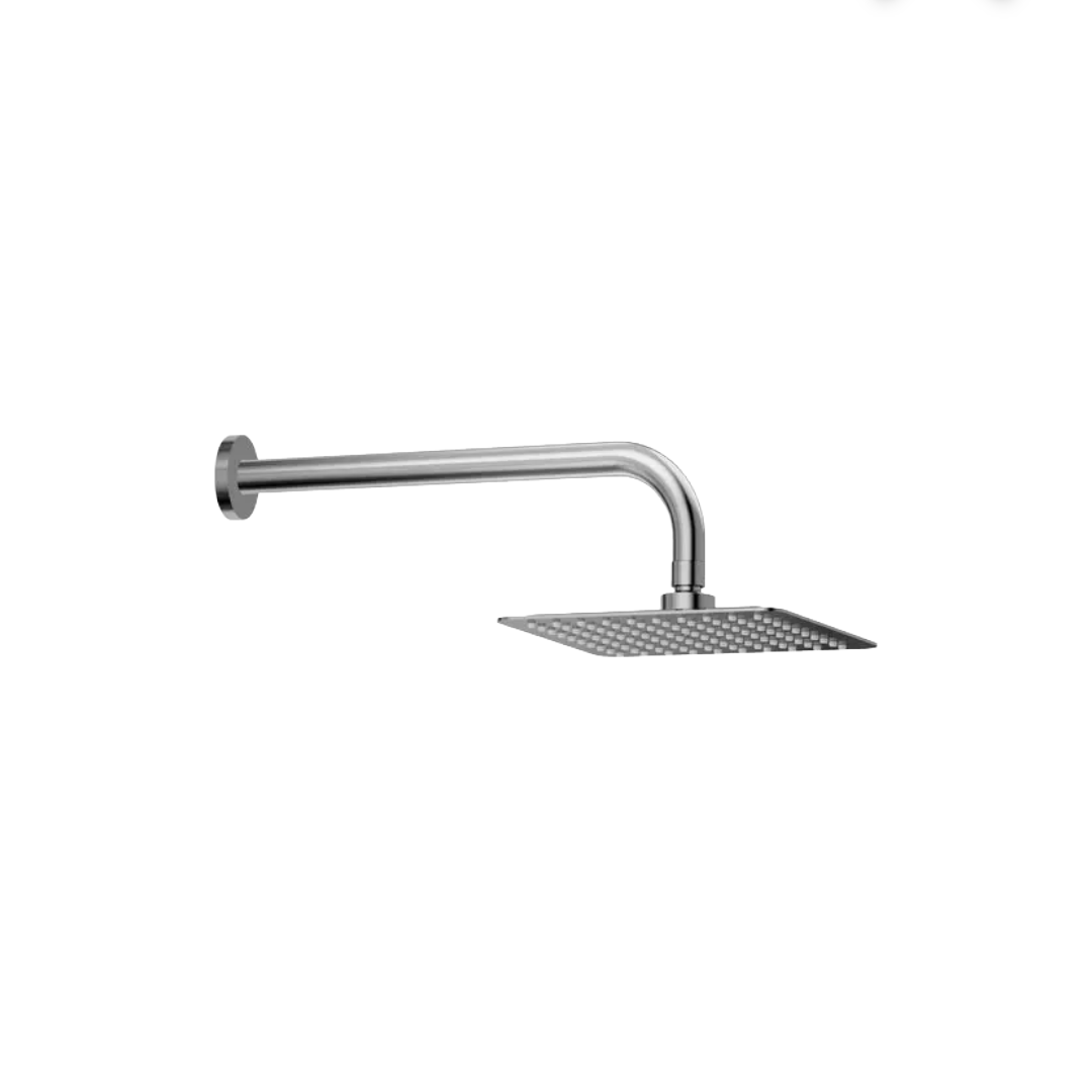 Regadera Cuadrada 8 Con Brazo Y Chapetón Satinado 4518C.9