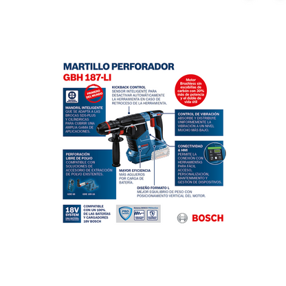 Martillo Perforador Brushless GBH 187-LI 06119231G0