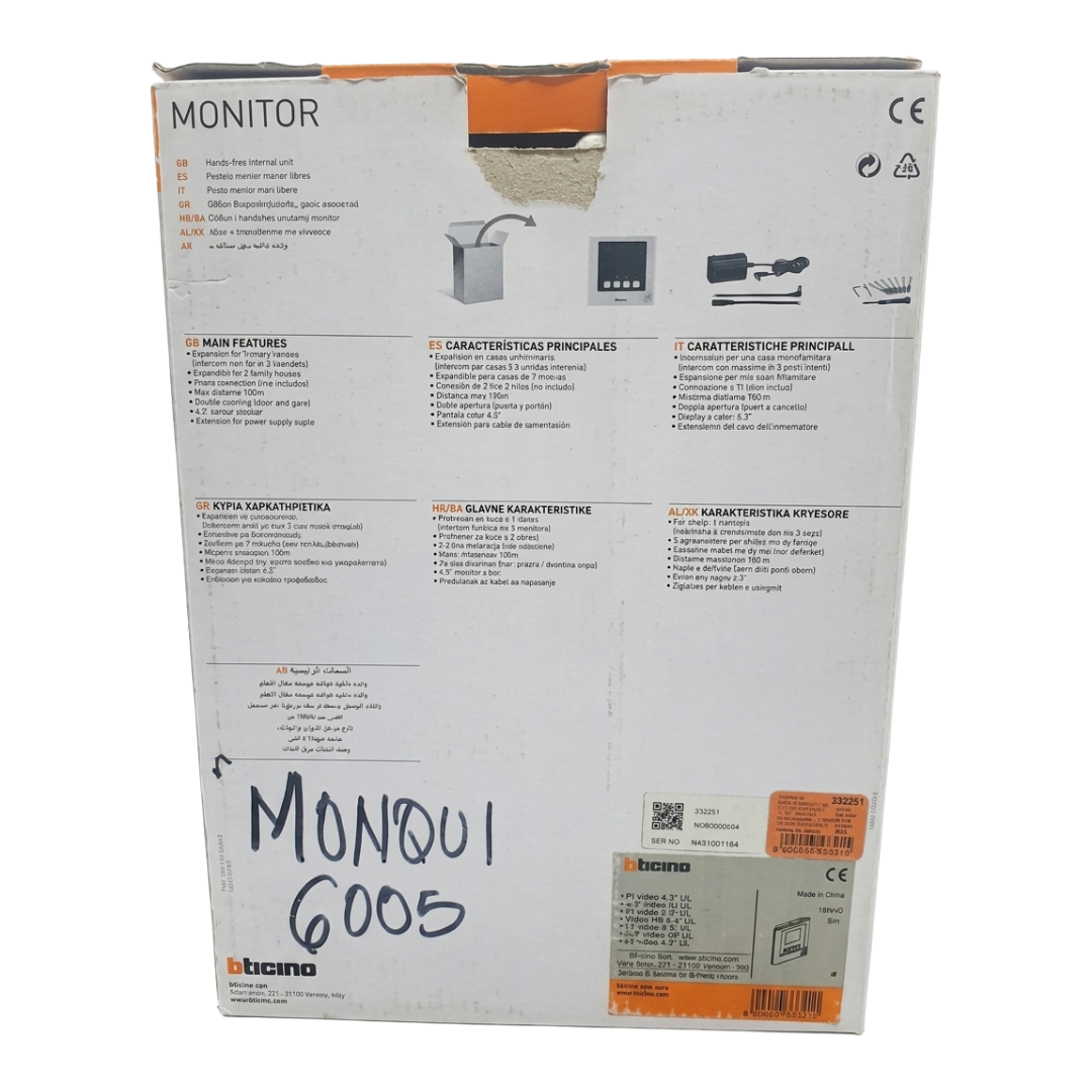 Monitor Adicional 332251 Manos Libres Color 4.3''