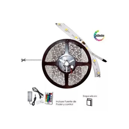 Cinta Flexible Multicolor 300 Led C/Fuente Adir 8600