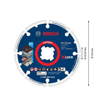 Disco Bosch 2608900532 Diamantado para Metal X-Lock 115mm