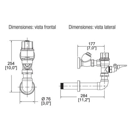 Fluxómetro Helvex 310-19 P/Ming D/Pedal