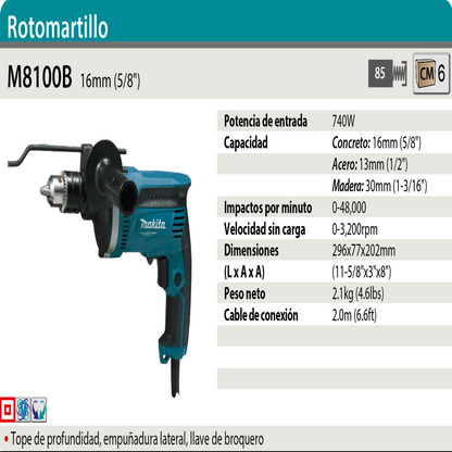 Rotomartillo Makita M8100B 5/8 740W